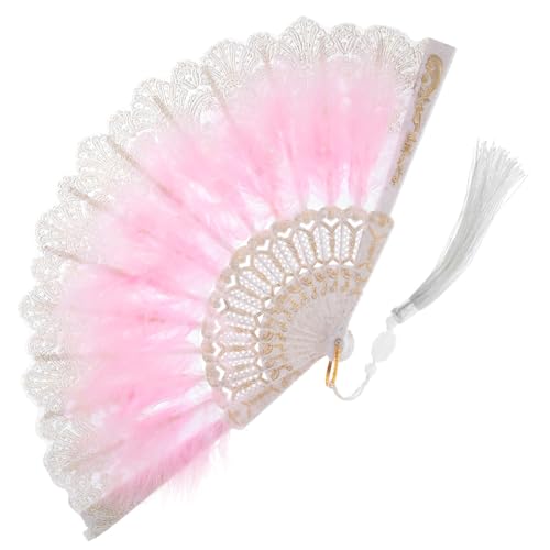 LALADEFIEE Vintage Federfächer Handventilator mit Stickerei Eleganter Braut Handfächer für Hochzeit Damen Faltbare Handfächer für Tanz Party und Dekoration LALADEFIEE Vintage Federfächer Handventilator mit Stickerei Eleganter Braut Handfächer für Hochzeit Damen Faltbare Handfächer für Tanz Party und Dekoration von LALADEFIEE