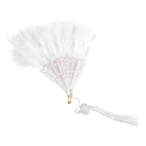 LALADEFIEE Vintage Gestickter Federfächer Stabiler Faltbarer Handventilator Klassisches Design Dekorativer Brautfächer für Hochzeit Tanz Kostüm-party Geschenk für Damen LALADEFIEE Vintage Gestickter Federfächer Stabiler Faltbarer Handventilator Klassisches Design Dekorativer Brautfächer für Hochzeit Tanz Kostüm-party Geschenk für Damen von LALADEFIEE