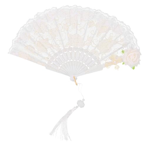 LALADEFIEE Vintage Spitzen-faltfächer mit Rosendekor Leichter Kompakter Handventilator aus Kunststoff und Spitze Dekorativer Fächer für Hochzeit Teezeremonie Cosplay und Sommerliche Anlässe LALADEFIEE Vintage Spitzen-faltfächer mit Rosendekor Leichter Kompakter Handventilator aus Kunststoff und Spitze Dekorativer Fächer für Hochzeit Teezeremonie Cosplay und Sommerliche Anlässe von LALADEFIEE