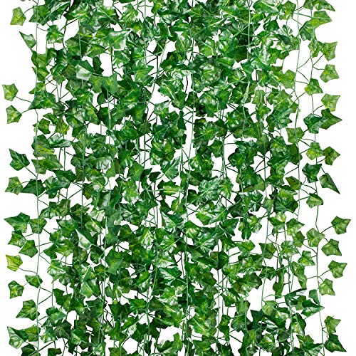LALAERSSS 12 Pack (je 208,3 cm) Künstliche Grünpflanzen Fake Aufhängen Vine Pflanzen Blatt Girlande Aufhängen für Hochzeit Party Garten Outdoor Greenery Büro Wand Dekoration von GPARK