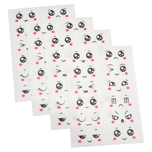 LALAFINA 10blätter -aufkleber Mit Augen Und Mund Selbstklebende Sticker Für Kreative Bastelprojekte Und Eierdekoration Lustige Transparente Dekoration Für Feiertage Und von LALAFINA