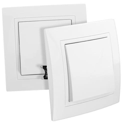 2Stücke Eu Stecker Lichtschalter Steuerschalter Schalttafel Wandpanel Hochtemperaturbeständiges Material Einfache Installation für Zuhause und Büro von LALAFINA