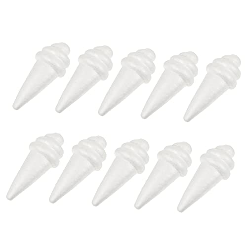 LALAFINA 10stücke Weißer Schaum Eiscreme Form DIY Handwerk Modelliermaterial Für Junge Mädchen Malen Und Dekoration Für Zuhause Und Tischparty von LALAFINA