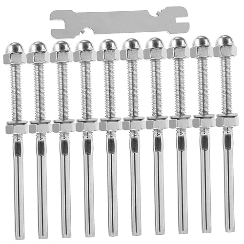 LALAFINA 10 Stück Kabelgeländer Spannsystem Teiliges für Drahtseil Installieren für Metallpfosten Langlebig und Rostfrei Praktische Lösung für Decks von LALAFINA