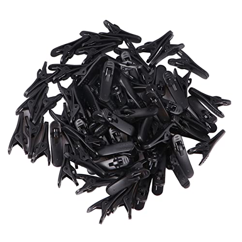 LALAFINA 100 Stück Ohrhörer Kabel Clip Alligator für Kabelorganisation Schwarz für Hemden und Kleidung Kompatibel mit Mobiltelefonen und Headsets von LALAFINA