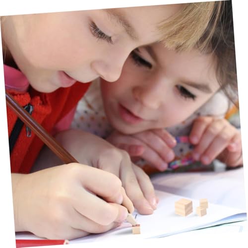LALAFINA 100 Stück Teiliges DIY Quadratische Holzbausteine aus Hochwertigem Kiefernholz und Leichte und Langlebige Holzwürfel für Basteln Handwerk und Kreative Kinderprojekte von LALAFINA