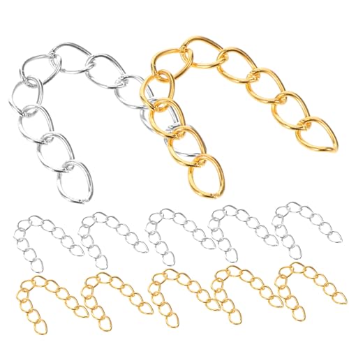 LALAFINA 100 Stück Teiliges Kettenverlängerungs für Schmuckherstellung Verstellbare Verlängerungsketten Silber und Gold für Halsketten Armbänder Fußkettchen DIY Schmuck Zubehör LALAFINA 100 Stück Teiliges Kettenverlängerungs für Schmuckherstellung Verstellbare Verlängerungsketten Silber und Gold für Halsketten Armbänder Fußkettchen DIY Schmuck Zubehör von LALAFINA