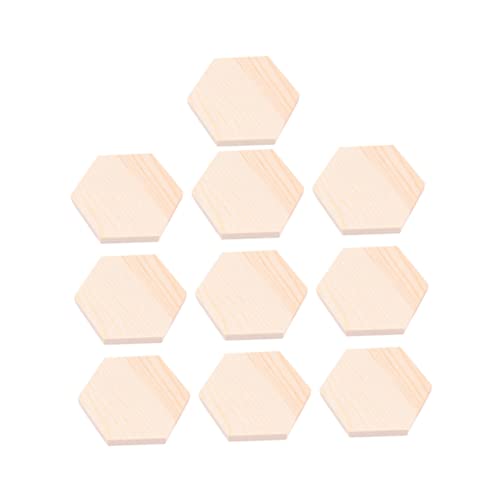 LALAFINA 10stücke Bastelholz Sechseckiger Holzblock Manually Crafted Speziell Geformte Holzbretter Aus Hochwertigem Kiefernholz Für Kunsthandwerk Diy-projekte von LALAFINA