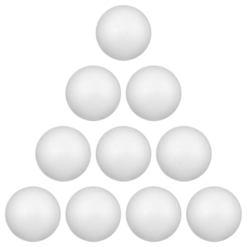 LALAFINA 10Stücke Weihnachtsdekoration Schaumbälle Feste Polystyrenkugeln für Bastelprojekte Weiße Runde Kugeln für Christbaumschmuck und Partydeko von LALAFINA