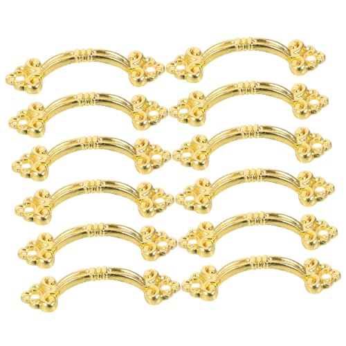 LALAFINA 12 Stück Teiliges Mini Vintage Schmuckkastengriffe Gold Kleine Antike Schubladengriffe für Schmuckkästen Kommoden Schränke Dekorative Möbelbeschläge von LALAFINA