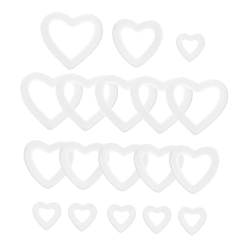 LALAFINA 18 Stück Teiliges Schaumstoff Herzkranz Bastelset für Hochzeiten und Valentinstag DIY Foam Wreath Formen für Kreative Projekte für Arrangements und Dekoration von LALAFINA