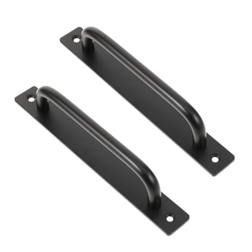 LALAFINA 2 STÜCK Teiliges Schwarzer Aluminiumlegierung Türgriffe Ergonomisch für Gartentore und Schiebetüren Langlebig mit Montage und Modernem Design von LALAFINA