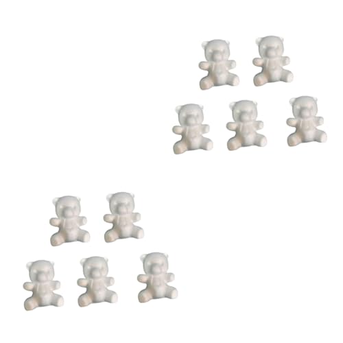 LALAFINA 2 Sätze Dekorative Bärenform Bastelkunst Skulpturen Für DIY Ornamente Kreativität Fördern Und Kinderfähigkeiten Entwickeln 5 Stück * 2 von LALAFINA