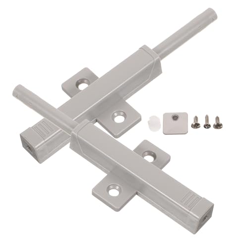 LALAFINA 2 Sätze Heavy Duty Push To Open Cabinet Door Latch Elastischer Druckschnapper für Schränke und Touch Entriegelung für Schlafzimmer Büro Hotel Minimalistisches Design von LALAFINA