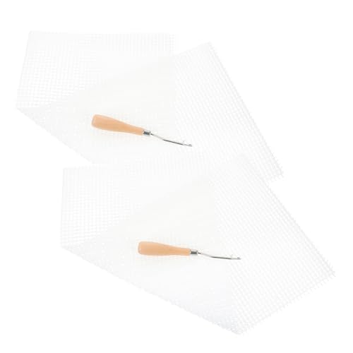 LALAFINA 2 Sets Blank Teppich Mesh Teppich Häkeln Material Decor Teppich Häkeln Werkzeug von LALAFINA