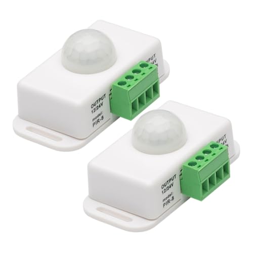 LALAFINA 2 Stück Infrarot Bewegungsmelder Pir Sensor mit Timerfunktion Erkennung Verzögerte Abschaltung Hochtemperaturbeständig für LED Lichtleisten Wandlampen Innen und Außenbereich LALAFINA 2 Stück Infrarot Bewegungsmelder Pir Sensor mit Timerfunktion Erkennung Verzögerte Abschaltung Hochtemperaturbeständig für LED Lichtleisten Wandlampen Innen und Außenbereich von LALAFINA