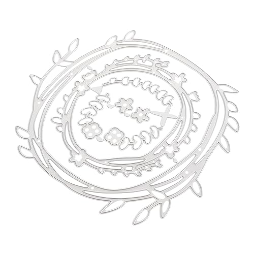 LALAFINA 2 Stück Kranz sterben Scrapbook - Stanzungen doppelseitiges Klebeband Scrapbooking craftcuttermesser Bastelschneidemesser Stanzformen Formen für Fotoalben Kohlenstoffstahl Silver LALAFINA 2 Stück Kranz sterben Scrapbook - Stanzungen doppelseitiges Klebeband Scrapbooking craftcuttermesser Bastelschneidemesser Stanzformen Formen für Fotoalben Kohlenstoffstahl Silver von LALAFINA