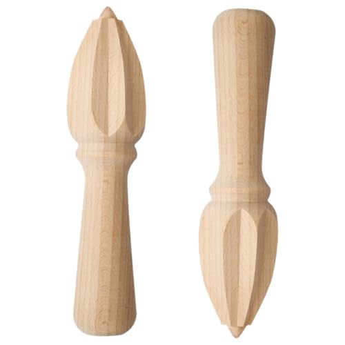 LALAFINA 2 Stück Manueller Zitronenpresse Handlicher Zitruspresse aus Nachhaltigem Holz Schnelle Saftgewinnung Tropffrei Robuste Handpresse für Orangen und Limetten Teiliges von LALAFINA