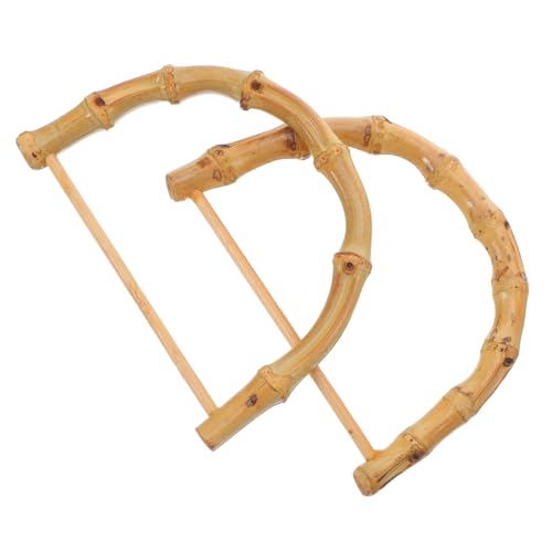 LALAFINA 2 Stück Teiliges D Förmiges Bambus Handtaschengriffe Halbrunde Natürliche DIY Taschen Henkel Ersatzgriff für Handtaschen und Clutches Stilvolles Handgefertigtes Zubehör von LALAFINA
