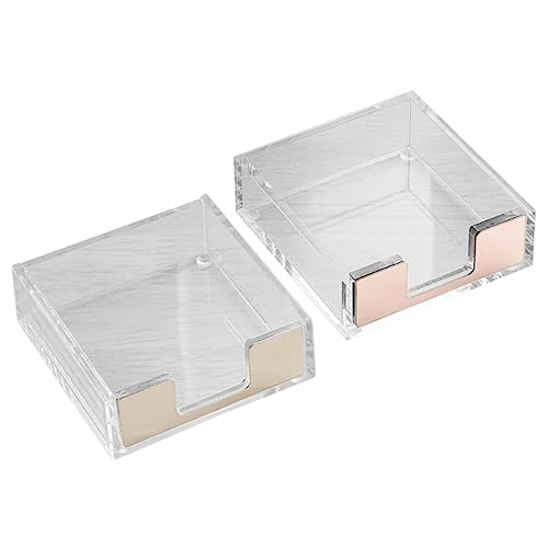 LALAFINA 2 Stück Teiliges Memo Pad Halter Transparente Notizspender für Schreibtisch für Büro und Studium mit Papierklammern und Elegantem Design Roségold und Gold LALAFINA 2 Stück Teiliges Memo Pad Halter Transparente Notizspender für Schreibtisch für Büro und Studium mit Papierklammern und Elegantem Design Roségold und Gold von LALAFINA