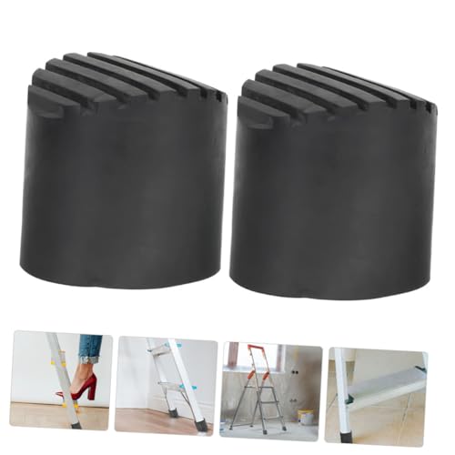 LALAFINA 2 Stück Teiliges Rutschfeste Leiterfüße Gummimatten Schutzkappen für Teleskopleitern Haushaltsleiter Rutschhemmend Stabil von LALAFINA