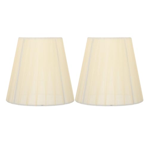 LALAFINA 2 Stück Transparente Gewebte Lampenschirme für Lampen für Tischlampen Stehlampen und Deckenleuchten Beige Installieren für Dekoration und Gemütlichkeit von LALAFINA