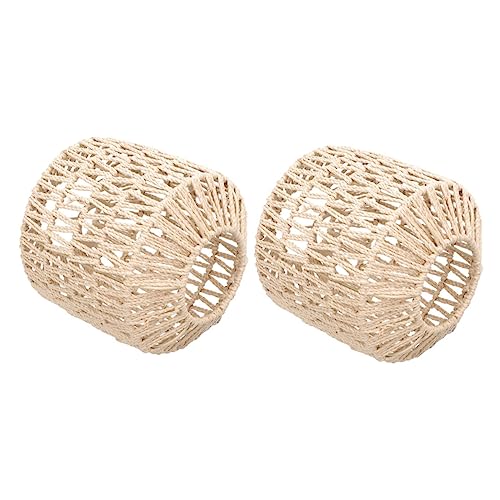 LALAFINA 2 Stück Woven Lampenschirm Chinesischer Stil Deckenleuchten Abdeckung Kreative Hängelampe Praktische Lampenschirme für Wohnkultur für Restaurants und Cafés von LALAFINA