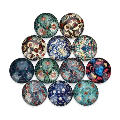 LALAFINA Charms Zum Basteln Von Schmuck – 20 Stück Glasflicken Mit Runder Rückseite Imitierte Edelsteinpaste Perfekt Zur Dekoration von LALAFINA