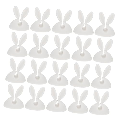 LALAFINA 20 Stück Kabelmanagement Organizer im Hasen Design Einzelne Schlitz Kabelhalter für Sauberes und Organisiertes Arbeiten aus Haltbarem Tpr Material mit Selbstklebender Rückseite von LALAFINA