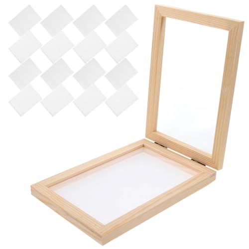 LALAFINA 21 Stück Teiliges DIY Papierherstellungsset Holz mit Siebrahmen und Netzgewebe Handwerklicher Bastelrahmen für Wiederverwendbar Doppelsiebrahmen und Baumwolltuch für LALAFINA 21 Stück Teiliges DIY Papierherstellungsset Holz mit Siebrahmen und Netzgewebe Handwerklicher Bastelrahmen für Wiederverwendbar Doppelsiebrahmen und Baumwolltuch für von LALAFINA
