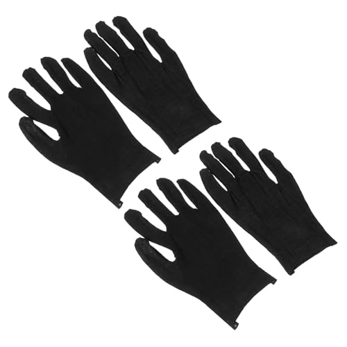 LALAFINA 24 Paare Schwarze Arbeitshandschuhe aus Dickem Strapazierfähigem Baumwollmaterial Schmutzresistent Langlebig und Schützend Geeignet für Industrie Handwerk und Allgemeine von LALAFINA