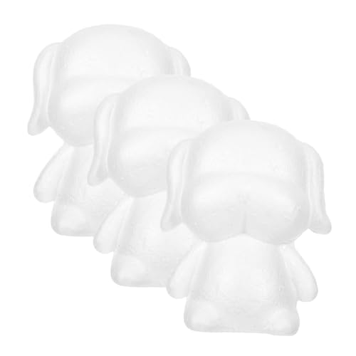 LALAFINA 3stücke Schaumstoff-blumenskulpturen Für Party-Dekoration Weißer Modellierschaumstoff-welpe Für DIY-Kunst Bastelschaumstoff-Dekoration Mit Tierschaumstoffblöcken Für von LALAFINA