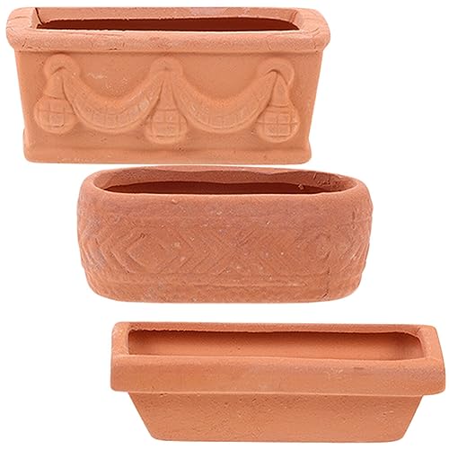 LALAFINA 3 Stück Mini-Tontöpfe Winzige Terrakotta-Töpfe Puppenhaus-Blumentöpfe Mini-Terrakottattöpfe Mit Drainagelöchern Für Draußen Und Drinnen. von LALAFINA