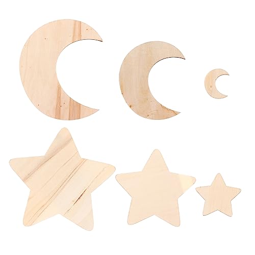 LALAFINA 36 Stück Unbehandelte Holzscheiben Stern und Mond für DIY Bastelprojekte zum Bemalen Verzieren Hochzeits und Festdekorationen Sterne Monde LALAFINA 36 Stück Unbehandelte Holzscheiben Stern und Mond für DIY Bastelprojekte zum Bemalen Verzieren Hochzeits und Festdekorationen Sterne Monde von LALAFINA