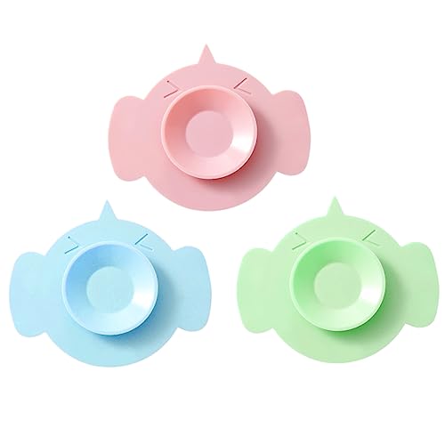 LALAFINA 3st Fixierte Schalenaufkleber Silikonschale Besteck Geschirr Schüssel Fester Boden Plattenfixierer Befestigungspad Für Kinderschüsseln Schale Saugnapf Doppelseitig Kieselgel von LALAFINA