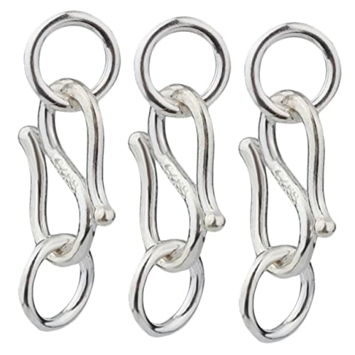 LALAFINA 3stücke Silber S-haken Verschlüsse Für Diy Armbänder Robust Und Elegant Für Schmuckherstellung Und Bastelprojekte von LALAFINA