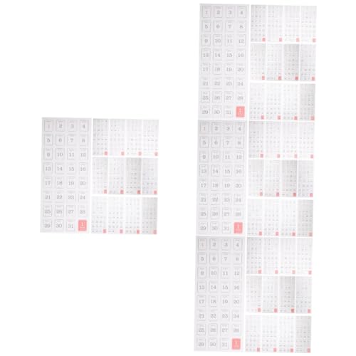 LALAFINA 4 Sätze Datumsaufkleber Handbuch Zahlen wiederverwendbar Gewohnheit geführte Uhr Scrapbooking Sticker Scrapbook Stickers Notebook-Kalender-Aufkleber Planer Datum Aufkleber Papier von LALAFINA