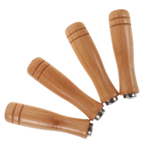LALAFINA 4 Stück Ergonomischer Holzgriff Feilenhalter Raspelgriff Ersatzgriff für Metall Holzraspeln mit Polierter Rutschfester Oberfläche Vielseitig für Handbohrer Schraubendreher von LALAFINA
