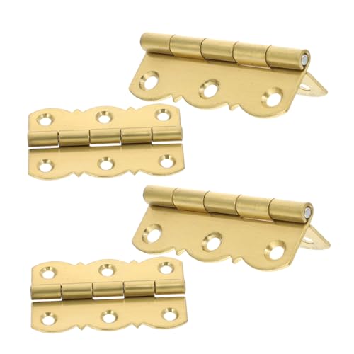 LALAFINA 4 Stück Kupfer Klavierband Scharniere Kleine Scharniere mit Vorgebohrten Löchern Stabile Klappscharnier für Holzboxen Einfache Montage Glatte Oberfläche Langlebig und Geräuscharm von LALAFINA