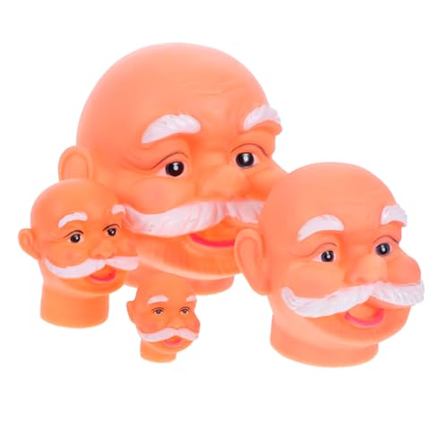 LALAFINA 4stücke Weihnachtsmannkopf Aus Vinyl Für DIY-projekte Festliche Heimdekoration Weihnachtsmann-gesichtsdekor Festliche Weihnachtsmann-Dekoration von LALAFINA