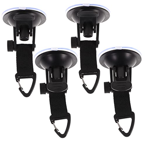 LALAFINA 4 Stück Saugnapf Haken für Zeltbefestigung Wiederverwendbare Camping Saugnäpfe Windfeste Tarp Clips für Outdoor Aktivitäten Leicht und Tragbar von LALAFINA