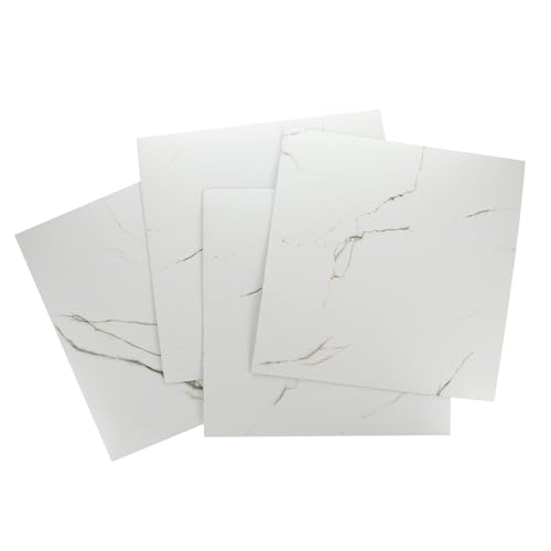 LALAFINA 4 Stück Selbstklebende PVC Bodenfliesen Aufkleber Marmoroptik Strapazierfähig Einfach zu Verlegen Für und Küche Bodenbelag Fliesenoptik Home Decor von LALAFINA
