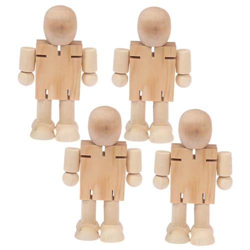 LALAFINA 4 Stück Teiliges Blanke Holzfiguren Robuste DIY Holzroboter Puppen Stabile Tischdekoration Pädagogisches Bastelspielzeug für Wohnräume LALAFINA 4 Stück Teiliges Blanke Holzfiguren Robuste DIY Holzroboter Puppen Stabile Tischdekoration Pädagogisches Bastelspielzeug für Wohnräume von LALAFINA