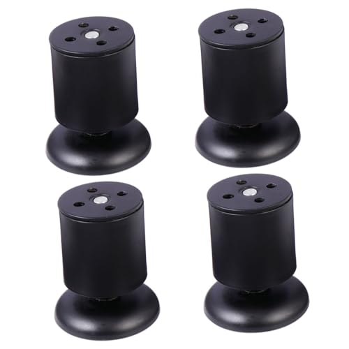 LALAFINA 4 Stück Verstellbare Edelstahl Möbelfüße Höhenverstellbar Sofabeine für Möbel Betten Schränke Teilig Klassisches Schwarz Kompatibel mit Sofa Couch und Schreibtisch von LALAFINA