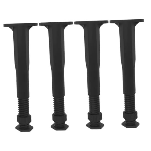 LALAFINA 4 Stück Verstellbare Möbelbeine Schwarze Verstellbare Tisch und Schrankfüße Robuste Möbelstützen für Bett Schrank Tisch und Kommode Einfache Werkzeugfreie Montage von LALAFINA