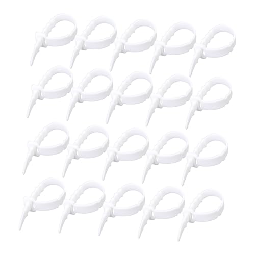 LALAFINA 40 Stück Teiliges Silikon Kabelbinder Fischgrätenform Kabel Organizer Kabelhalter für Ohrhörer Kabelmanagement Schreibtisch Kabelaufbewahrung Weiß Bpa Frei Flexibel Langlebig von LALAFINA