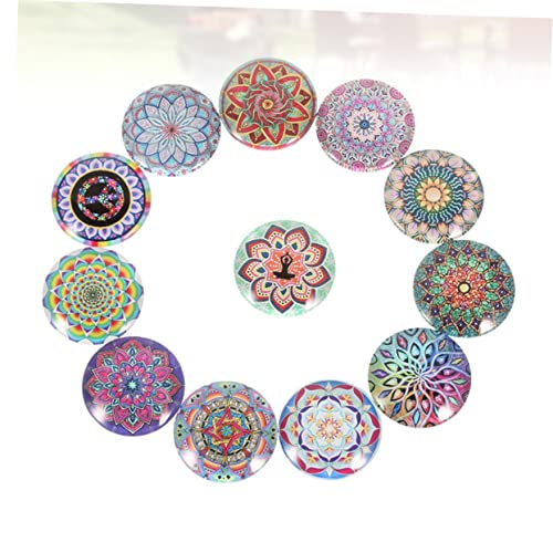 LALAFINA 12mm Lotus Muster Glas Patches 40pcs Schmuck Patches Edelsteine ​​Handwerk Material Für Projekte von LALAFINA