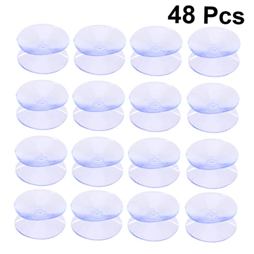 LALAFINA 48 Stück Transparente Doppelseitige Gummisaugnäpfe für rutschfeste Silikon Pads ohne Haken für Tischplatten und Deko Projekte von LALAFINA