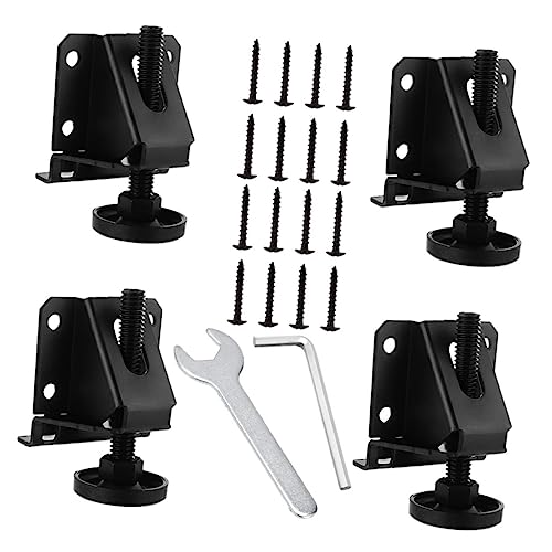 LALAFINA 4Stücke Verstellbare Möbelgleiter Tischbein Leveler für Unebene Böden Einfache Installation mit Schrauben und Schlüssel Schutz vor Feuchtigkeit von LALAFINA