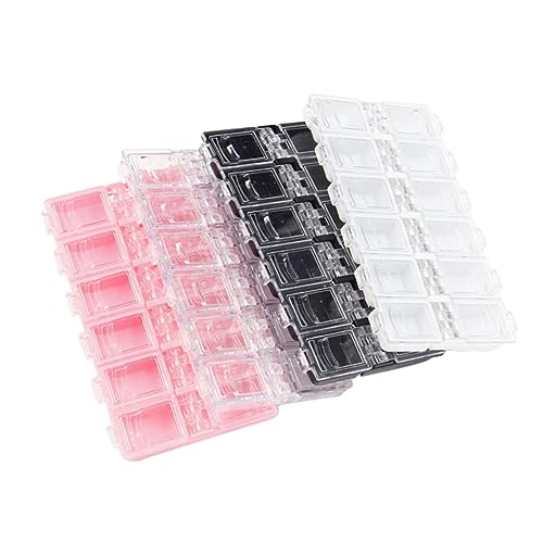 LALAFINA 4stücke Fächerbox Transparente Schmuck Aufbewahrungsbox Nailart Behälter Leichte Kunststoffbox Mit Verschluss Fächern Für Nagelperlen Glitzerpulver von LALAFINA